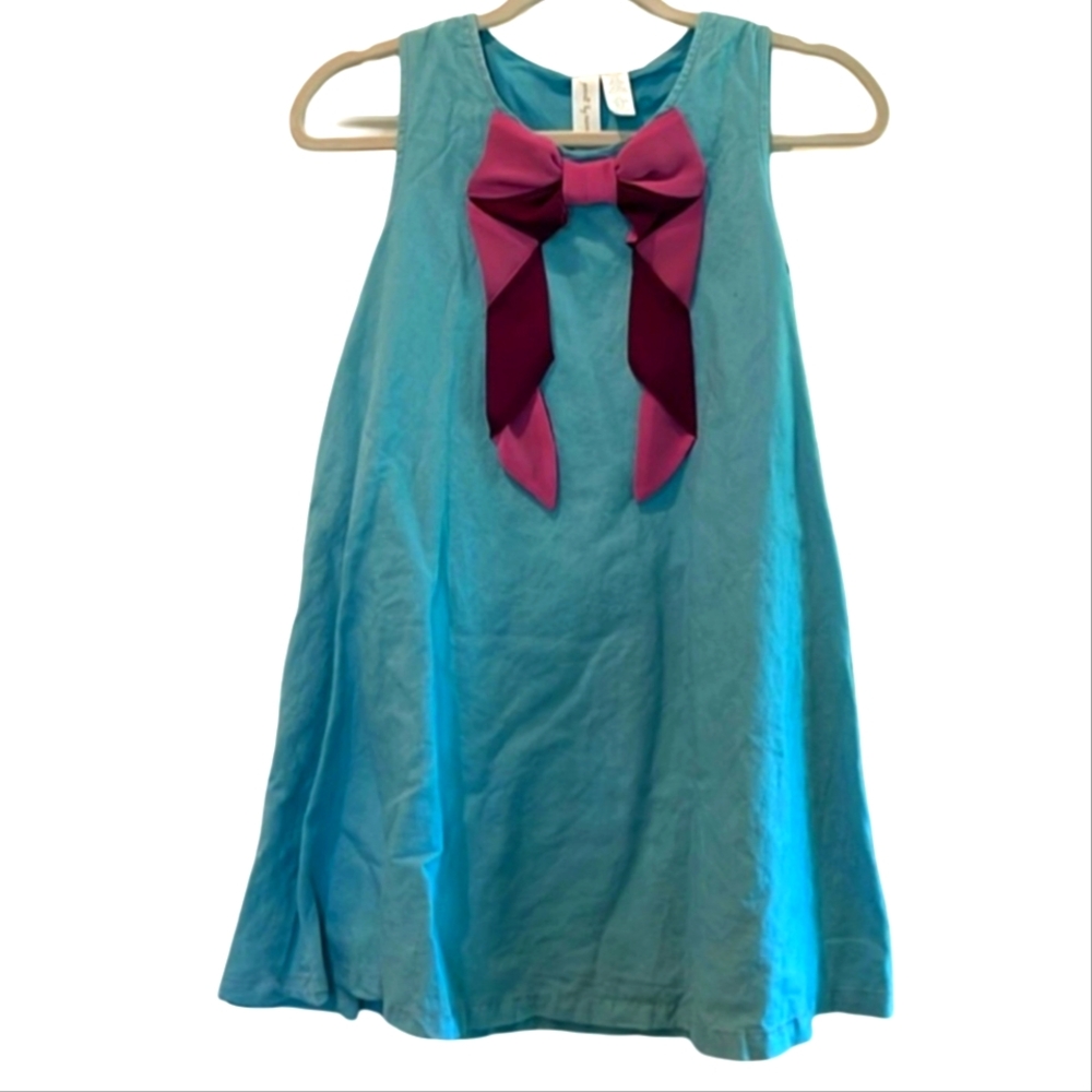 Vintage Matilda Jane Paint By Numbers Girls Size 10 Teal Colored Dress With Bow